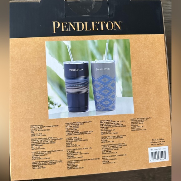 Pendleton 2 Pack of Tumblers Blue, Purple, White - Picture 2 of 2